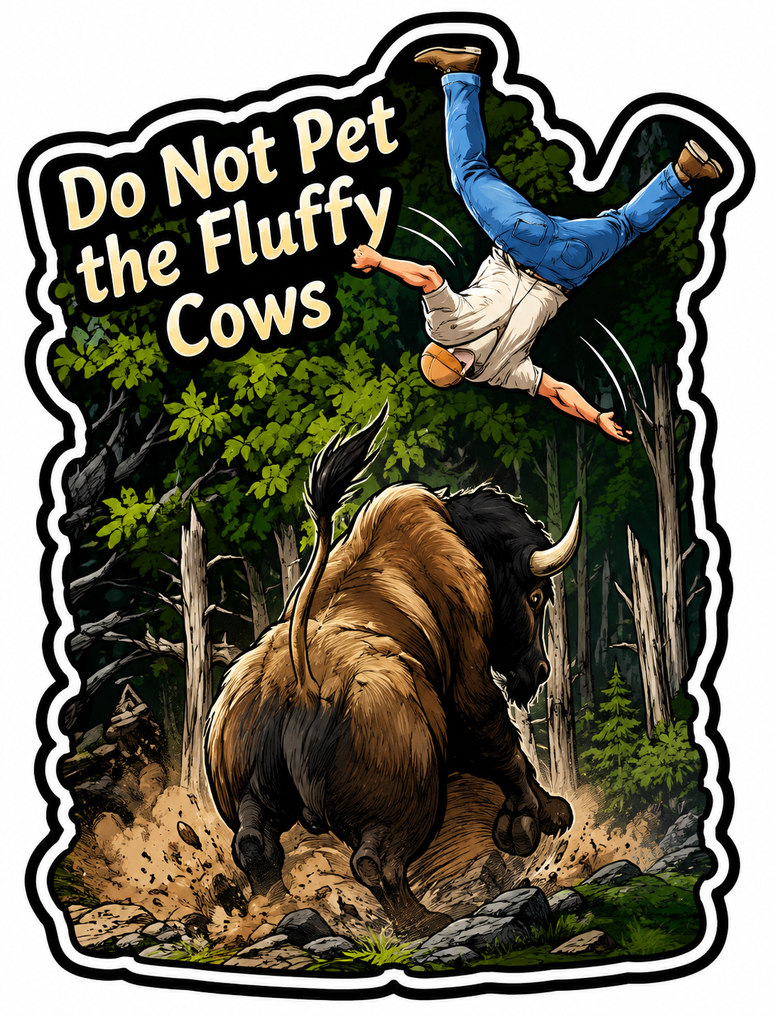 Do Not Pet the Fluffy Cows Funny Outdoor Decal