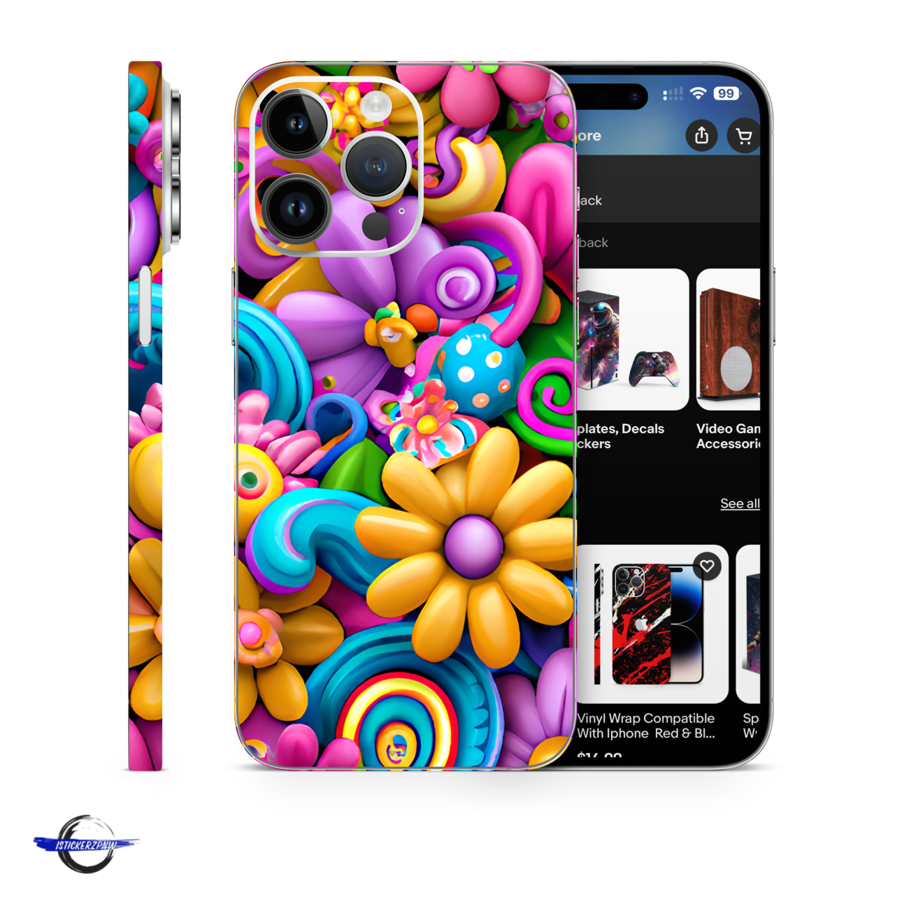 Summer Flowers Vinyl Wrap Skins Compatible With Iphone