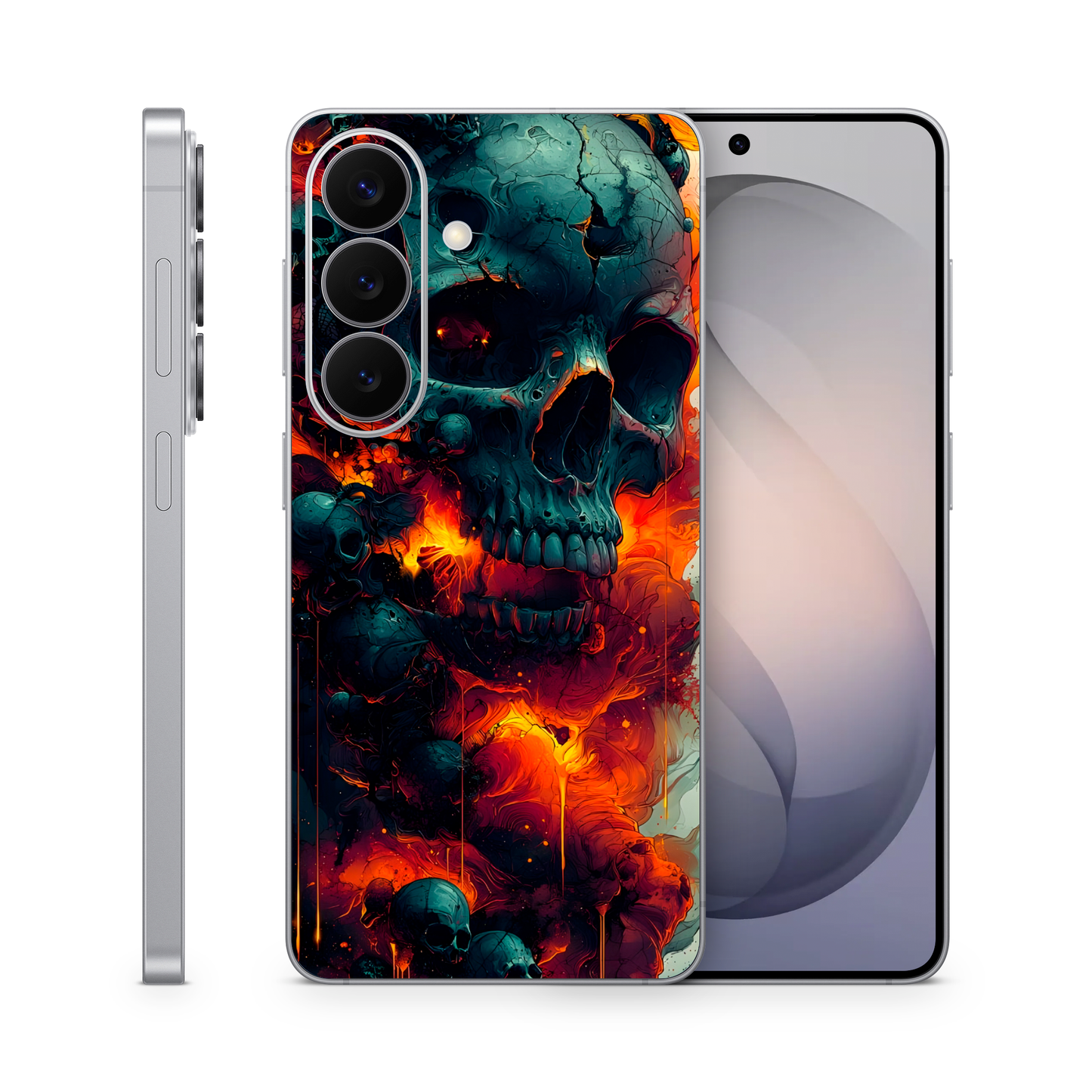 Fire Skull Vinyl Skin Compatible with Samsung S25 Ultra, S26 Ultra, S26