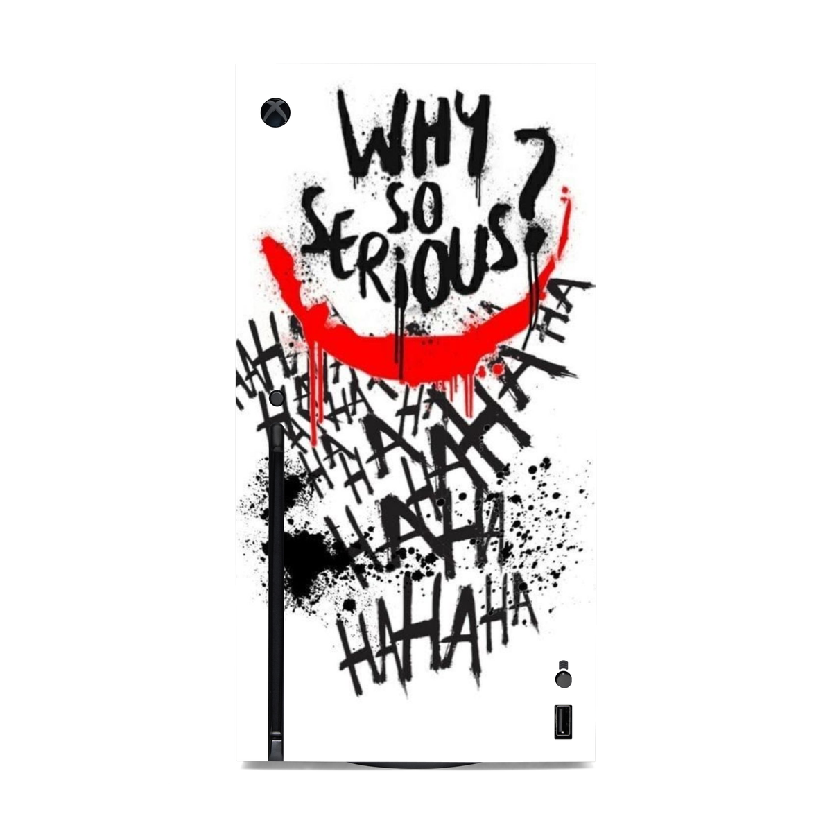 Why So Serious Graffiti Console Skin – Compatible with Xbox Series X – Red Smile Vinyl Wrap – Gaming Decal