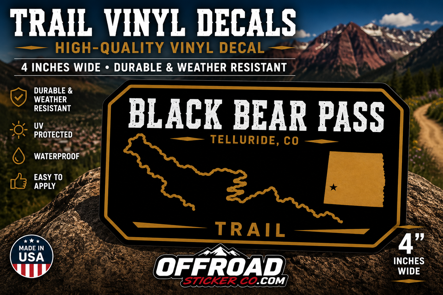 Off-Road Trail Badge Decals – Premium High-Quality Vinyl Adventure Trail Stickers