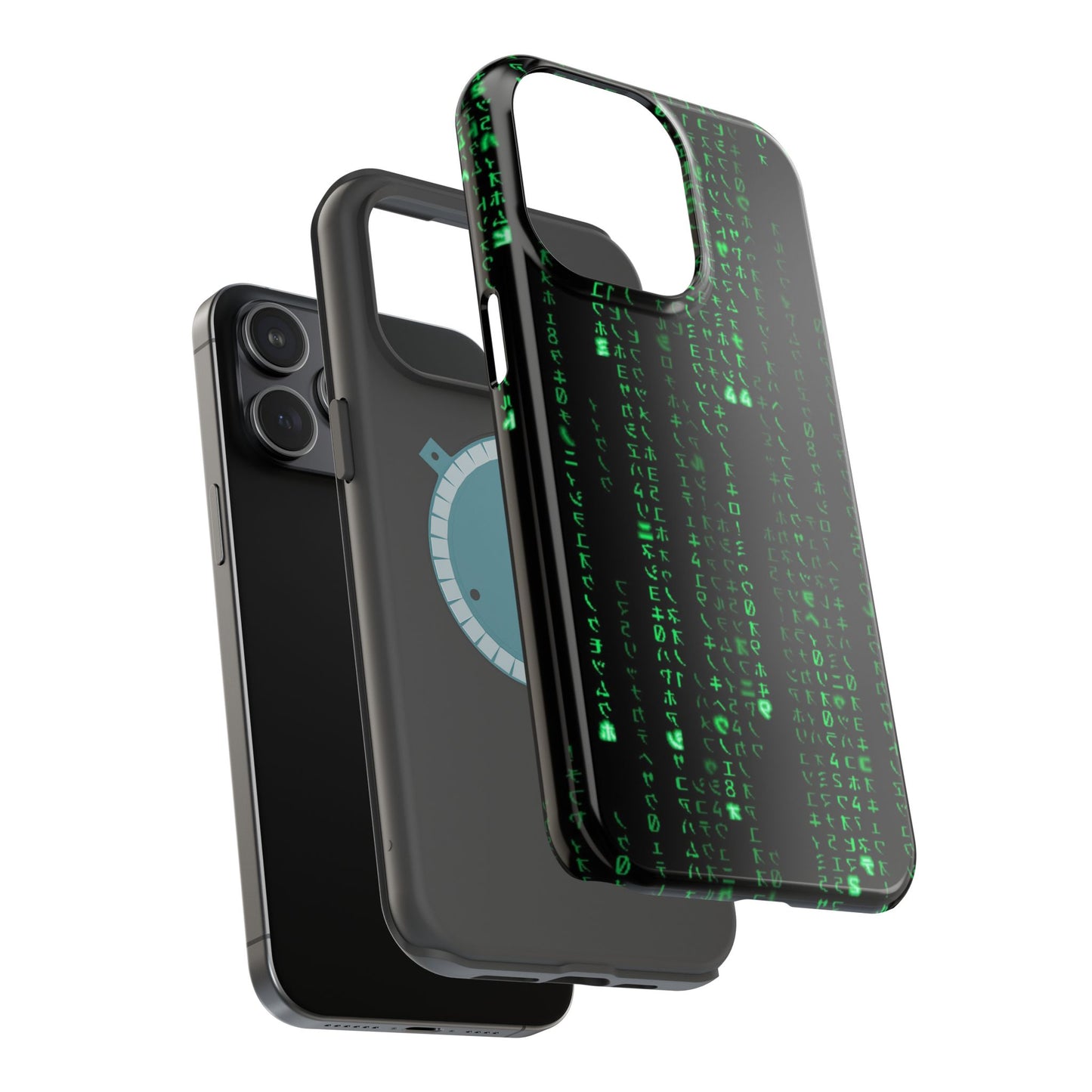 Matrix-Inspired Green Code Magnetic Tough Case, Phone Cover for Tech Lovers