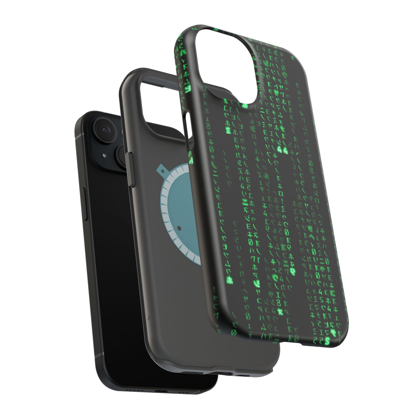 Matrix-Inspired Green Code Magnetic Tough Case, Phone Cover for Tech Lovers