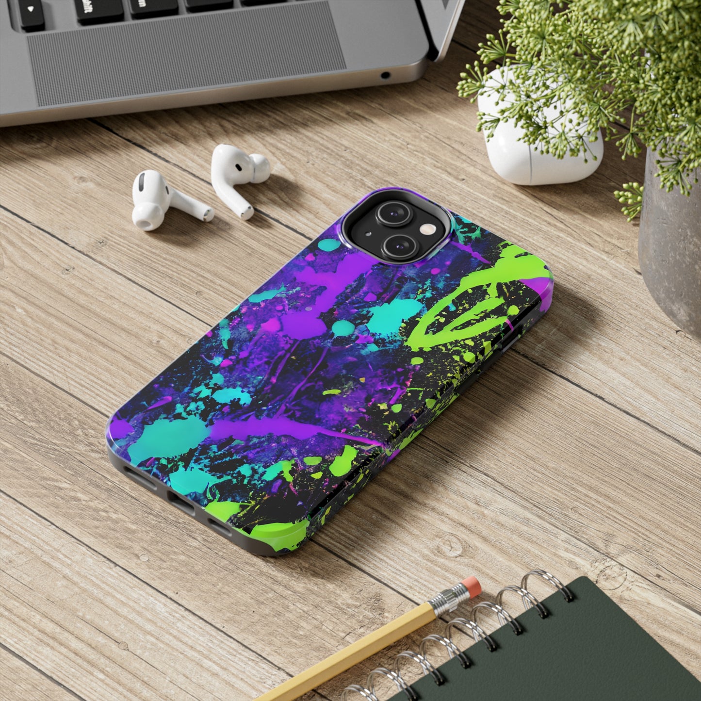 Tough Phone Cases Neon Paint