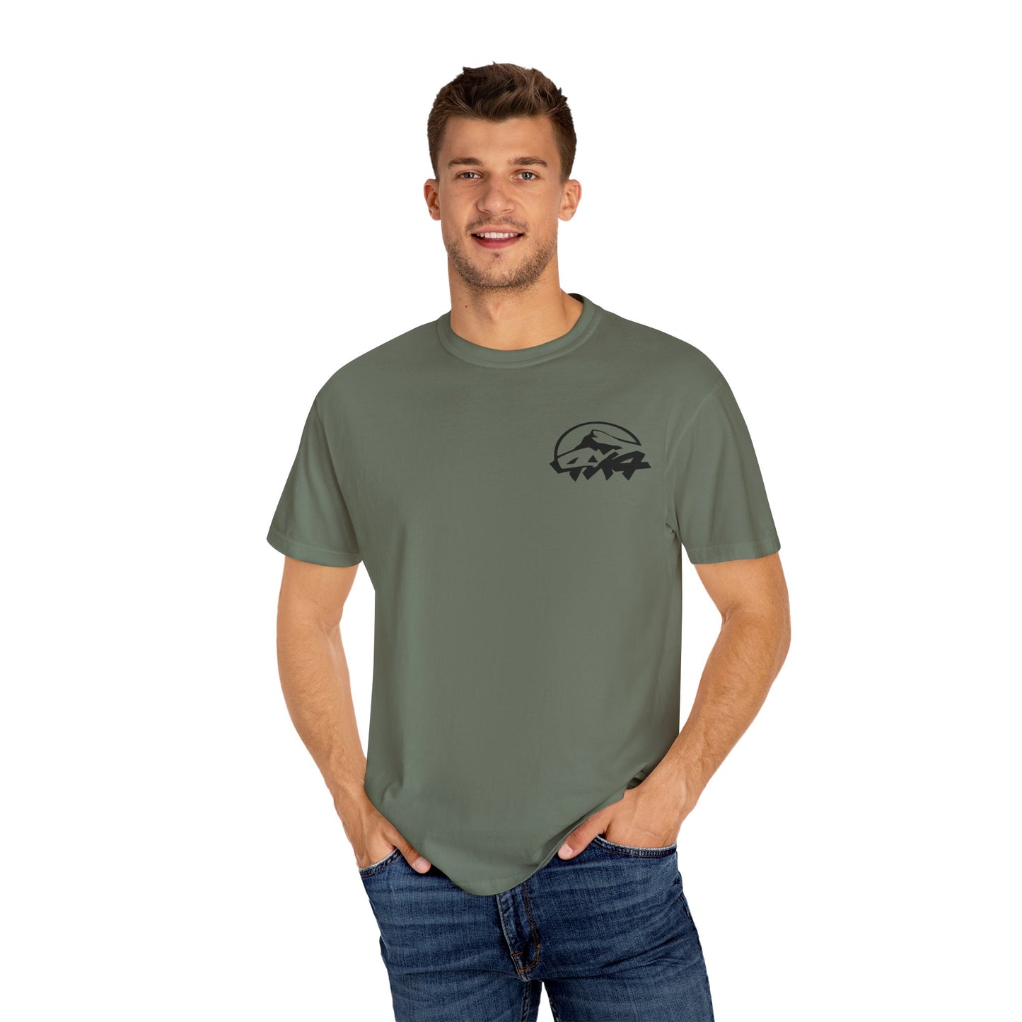 Patriotic Adventure T-Shirt – Unisex Garment-Dyed Tee for Outdoor Enthusiasts, Great for Jeep Lovers, Casual Wear, Gifts