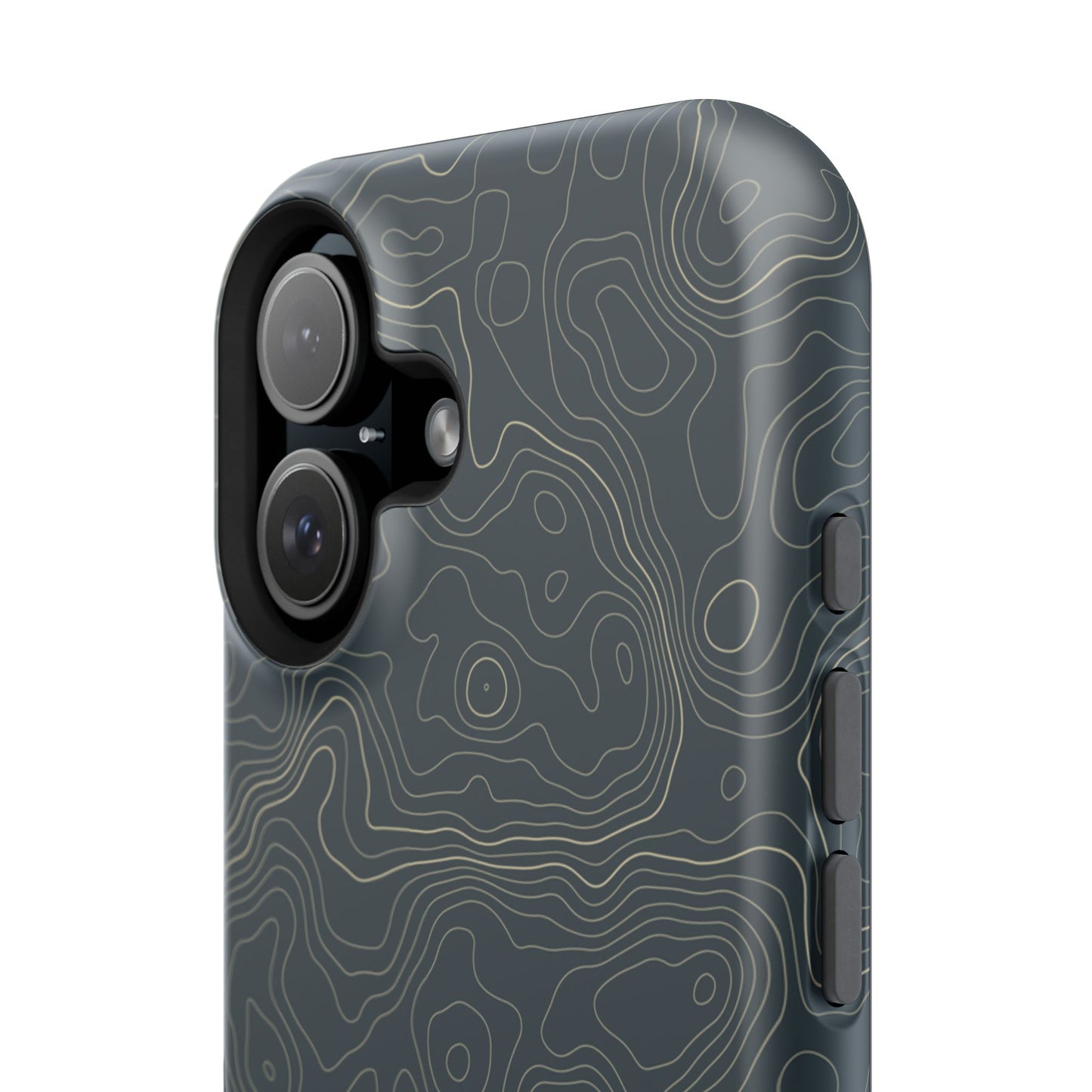 Topographic Impact-Resistant Phone Case — Rugged Green Contour Design