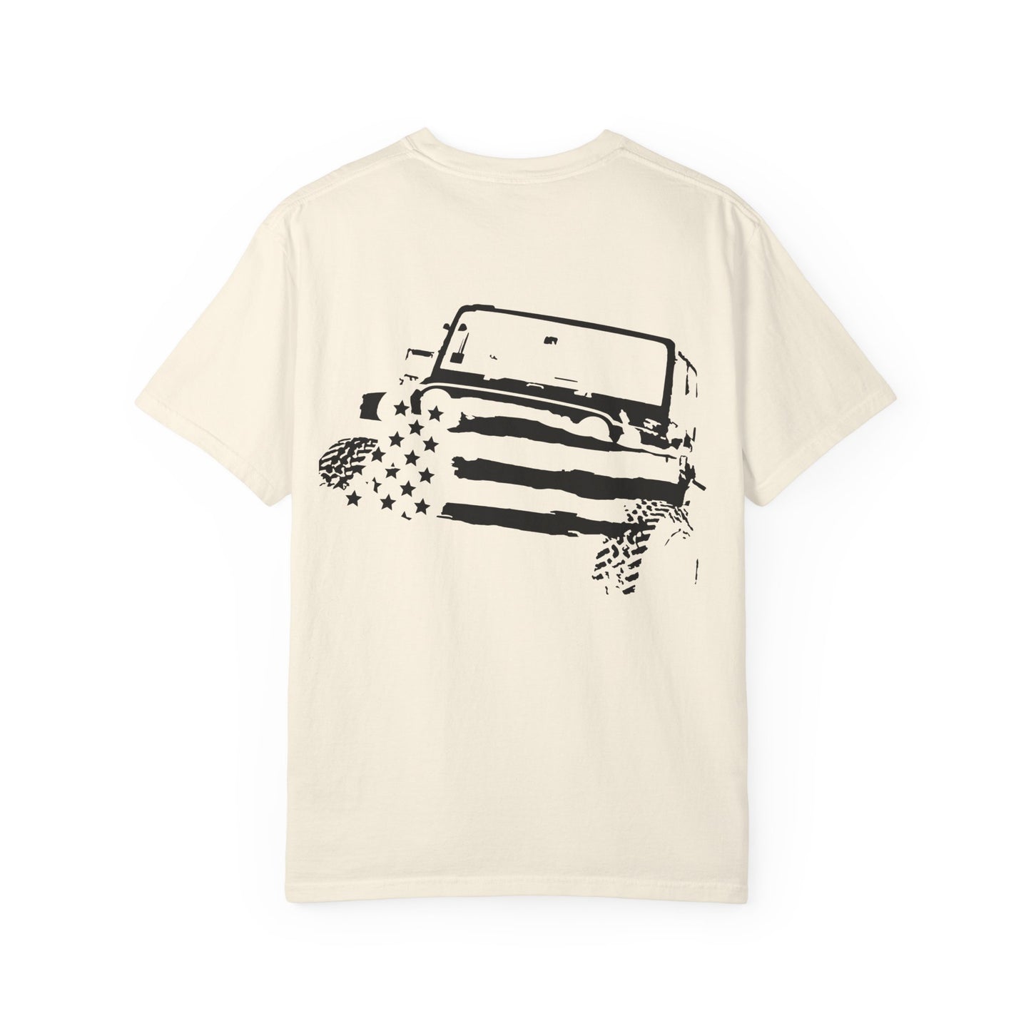 Patriotic Adventure T-Shirt – Unisex Garment-Dyed Tee for Outdoor Enthusiasts, Great for Jeep Lovers, Casual Wear, Gifts