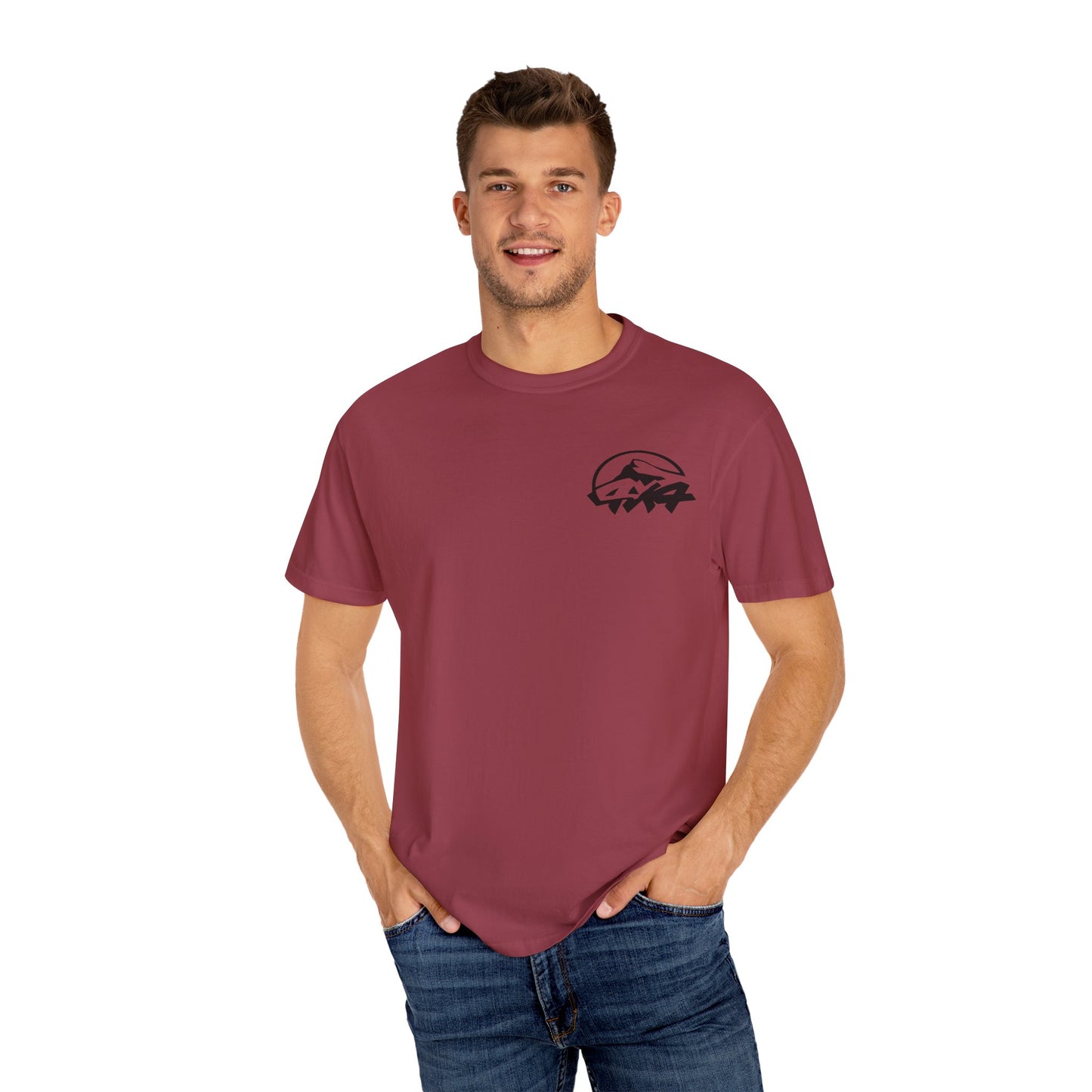 Patriotic Adventure T-Shirt – Unisex Garment-Dyed Tee for Outdoor Enthusiasts, Great for Jeep Lovers, Casual Wear, Gifts