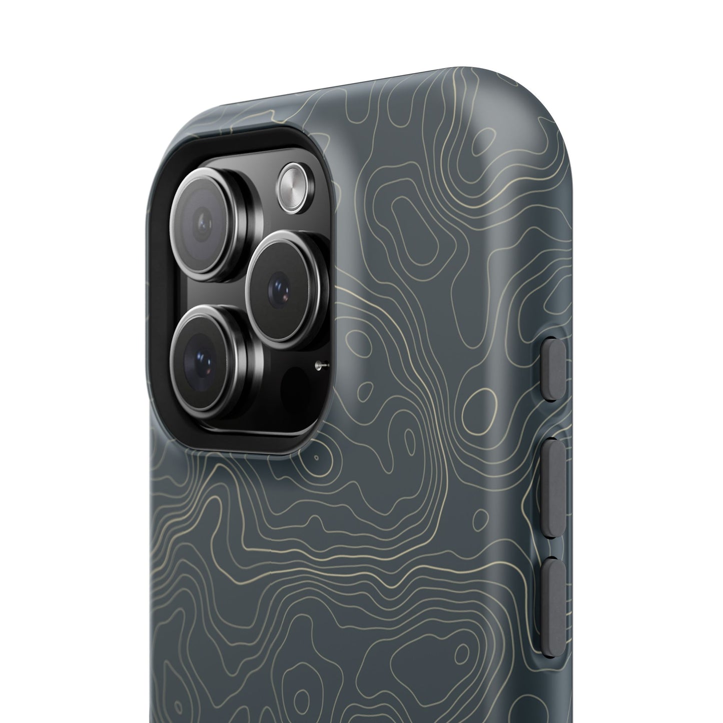 Topographic Impact-Resistant Phone Case — Rugged Green Contour Design