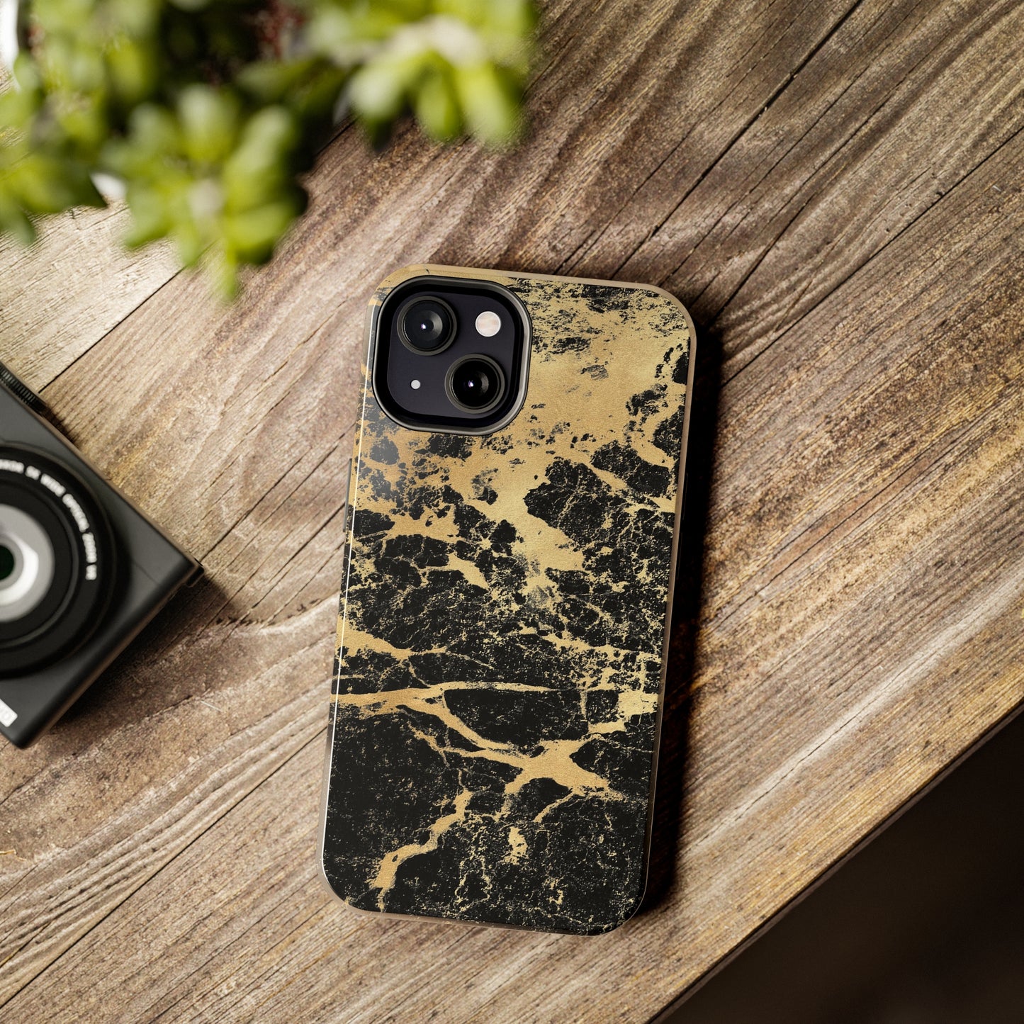 Black And Gold Marble Tough Phone Cases