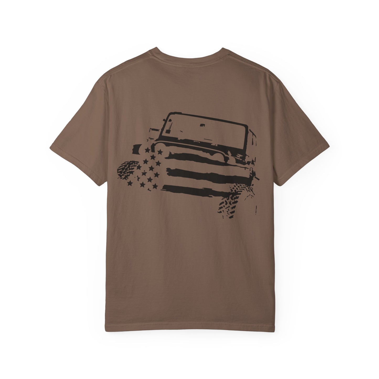 Patriotic Adventure T-Shirt – Unisex Garment-Dyed Tee for Outdoor Enthusiasts, Great for Jeep Lovers, Casual Wear, Gifts