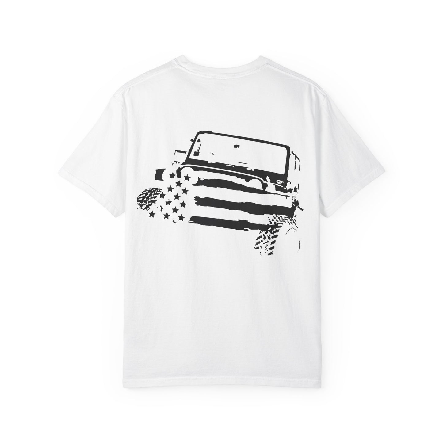 Patriotic Adventure T-Shirt – Unisex Garment-Dyed Tee for Outdoor Enthusiasts, Great for Jeep Lovers, Casual Wear, Gifts