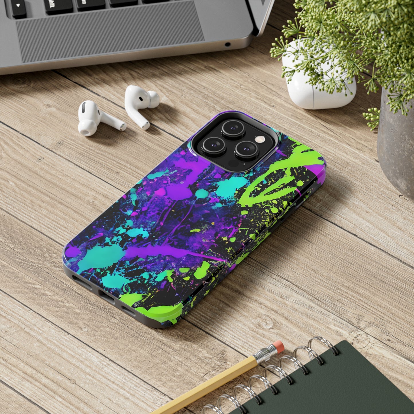 Tough Phone Cases Neon Paint