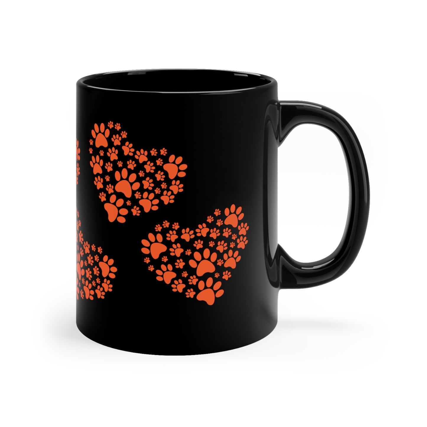 Dog Paw Love 11oz Black Mug