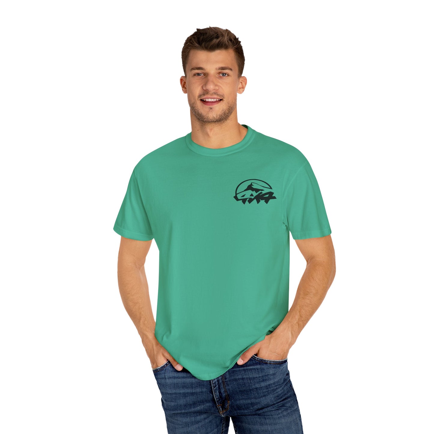 Patriotic Adventure T-Shirt – Unisex Garment-Dyed Tee for Outdoor Enthusiasts, Great for Jeep Lovers, Casual Wear, Gifts