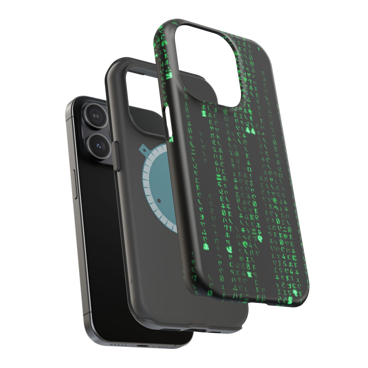 Matrix-Inspired Green Code Magnetic Tough Case, Phone Cover for Tech Lovers