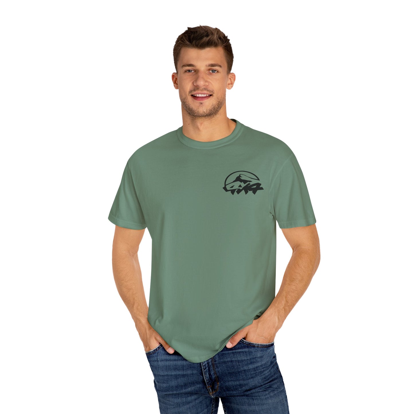 Patriotic Adventure T-Shirt – Unisex Garment-Dyed Tee for Outdoor Enthusiasts, Great for Jeep Lovers, Casual Wear, Gifts