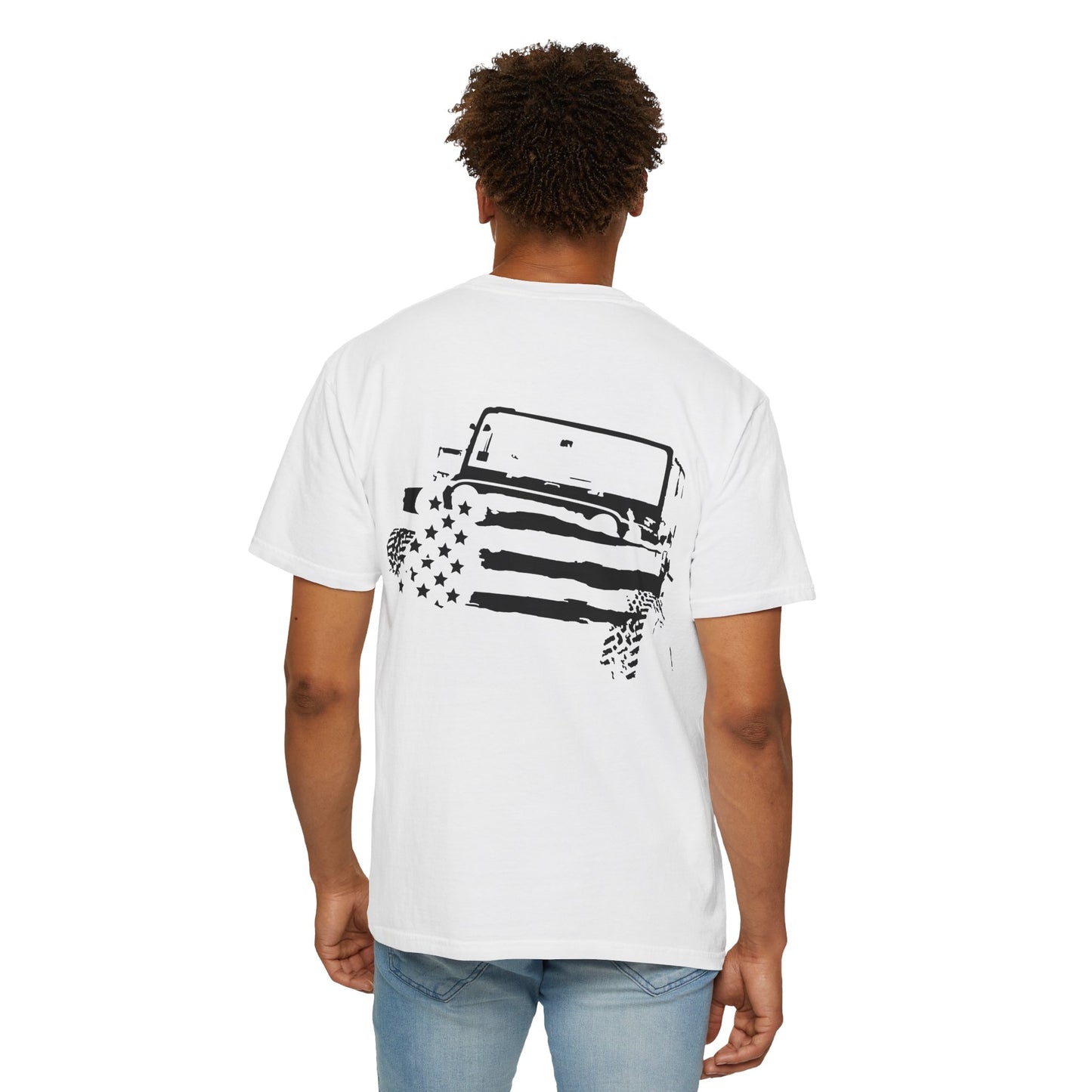 Patriotic Adventure T-Shirt – Unisex Garment-Dyed Tee for Outdoor Enthusiasts, Great for Jeep Lovers, Casual Wear, Gifts