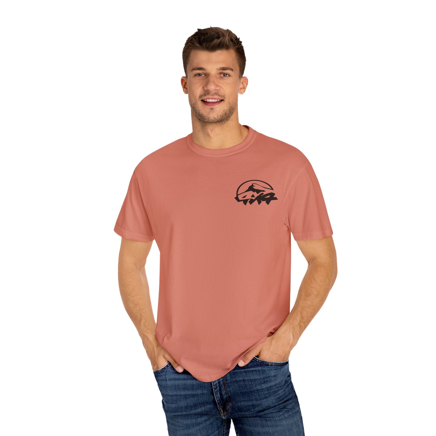 Patriotic Adventure T-Shirt – Unisex Garment-Dyed Tee for Outdoor Enthusiasts, Great for Jeep Lovers, Casual Wear, Gifts