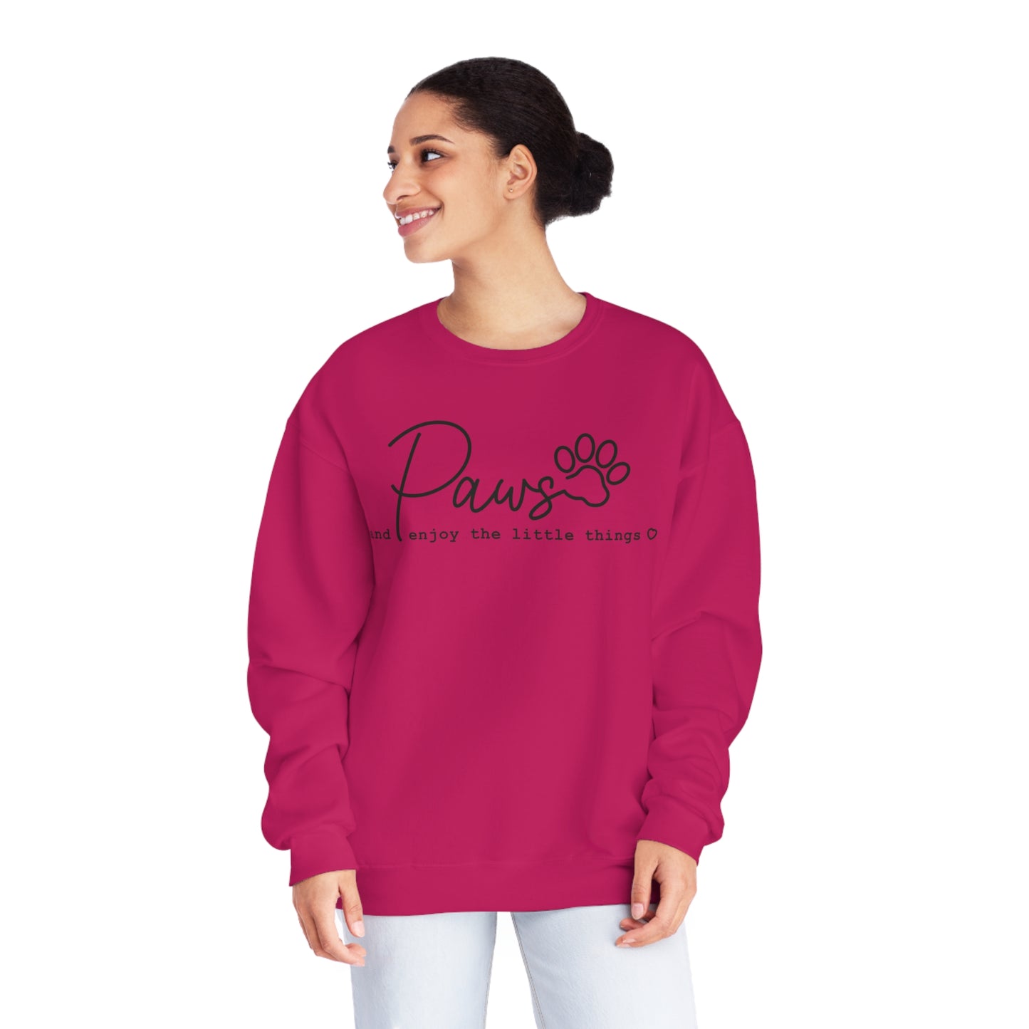 Paws And Enjoy The Little Things Dog Lover Crewneck Sweatshirt