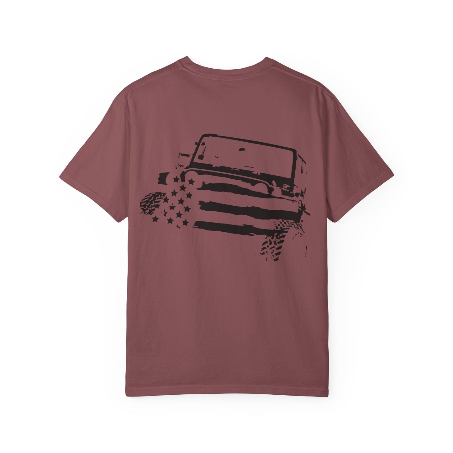 Patriotic Adventure T-Shirt – Unisex Garment-Dyed Tee for Outdoor Enthusiasts, Great for Jeep Lovers, Casual Wear, Gifts