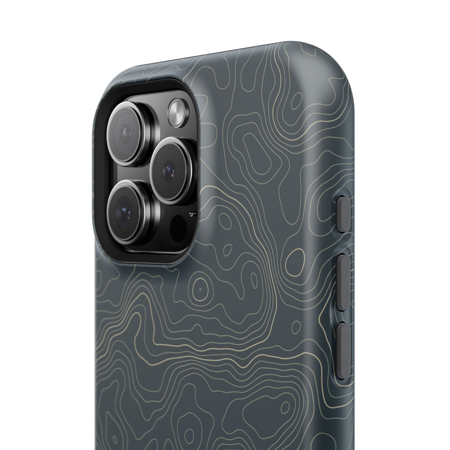 Topographic Impact-Resistant Phone Case — Rugged Green Contour Design