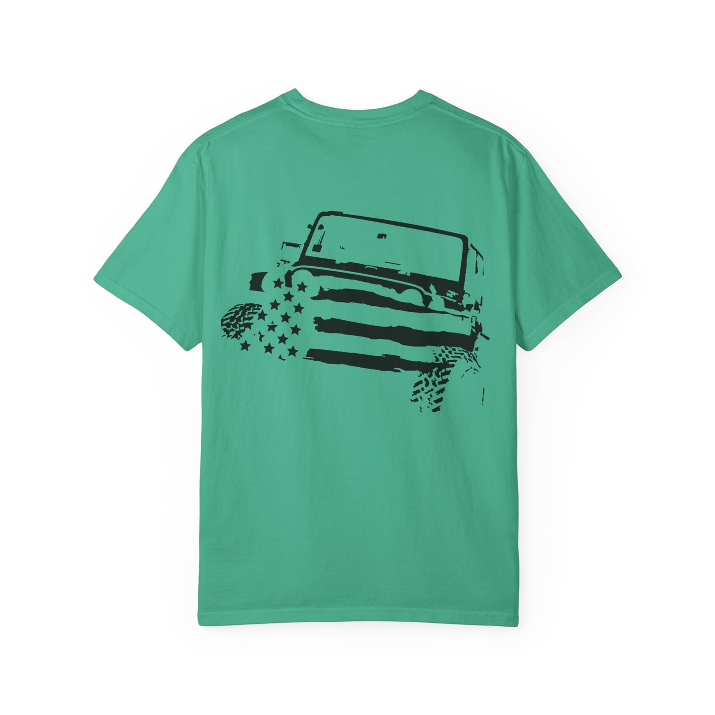 Patriotic Adventure T-Shirt – Unisex Garment-Dyed Tee for Outdoor Enthusiasts, Great for Jeep Lovers, Casual Wear, Gifts