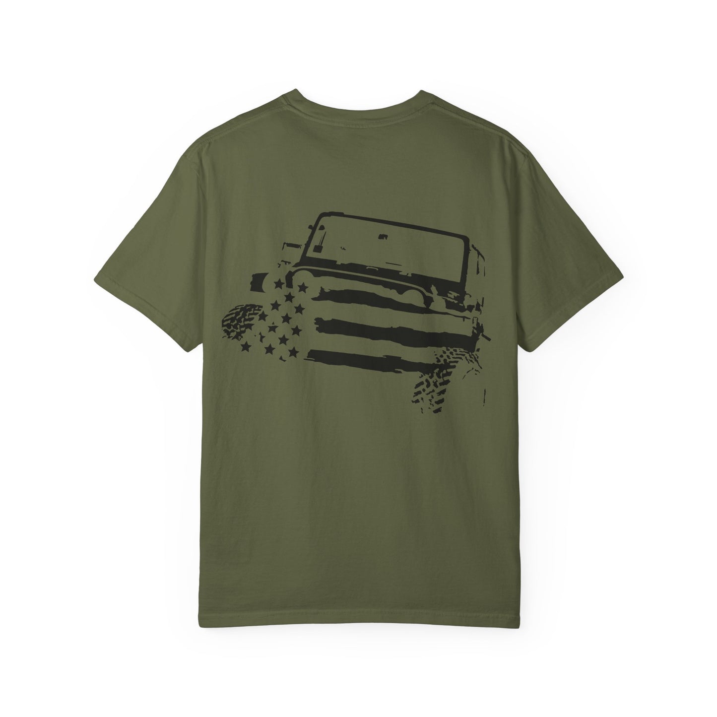 Patriotic Adventure T-Shirt – Unisex Garment-Dyed Tee for Outdoor Enthusiasts, Great for Jeep Lovers, Casual Wear, Gifts