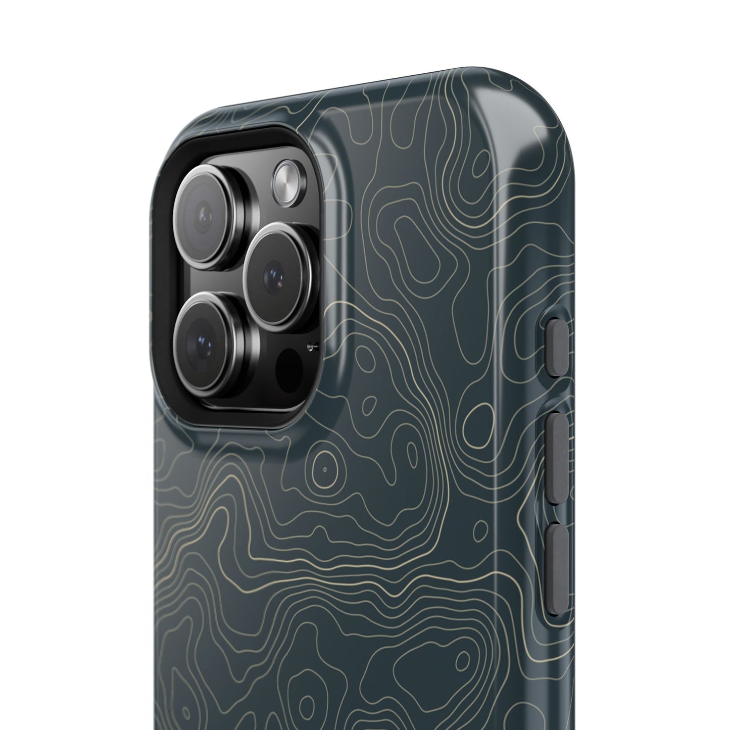 Topographic Impact-Resistant Phone Case — Rugged Green Contour Design