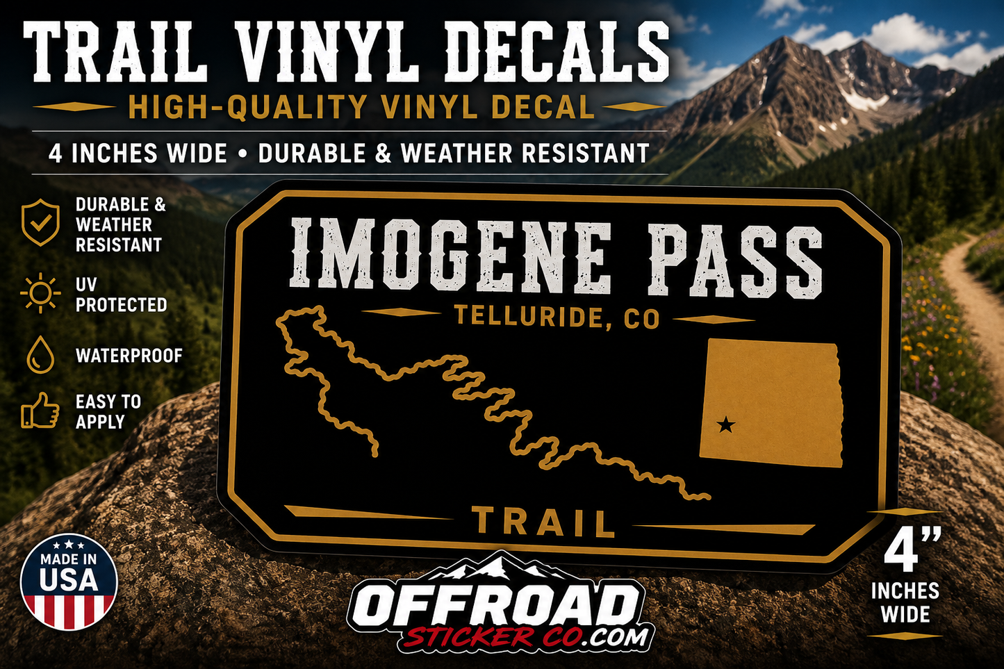 Off-Road Trail Badge Decals – Premium High-Quality Vinyl Adventure Trail Stickers