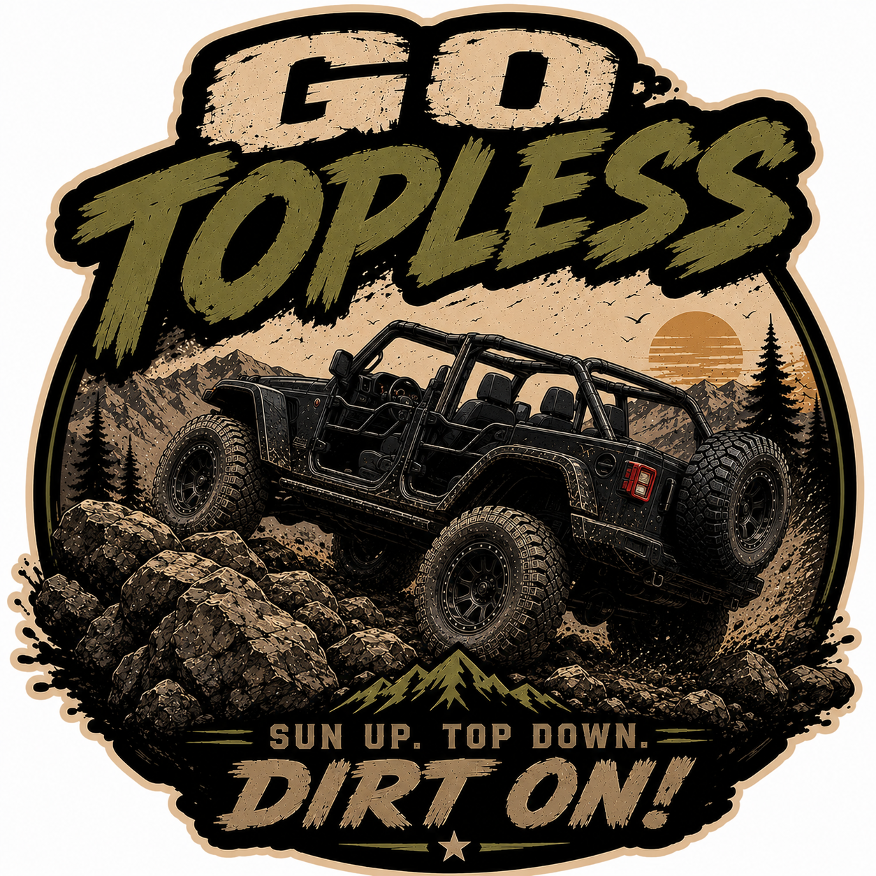 Go Topless Off-Road Decal – Adventure Sticker