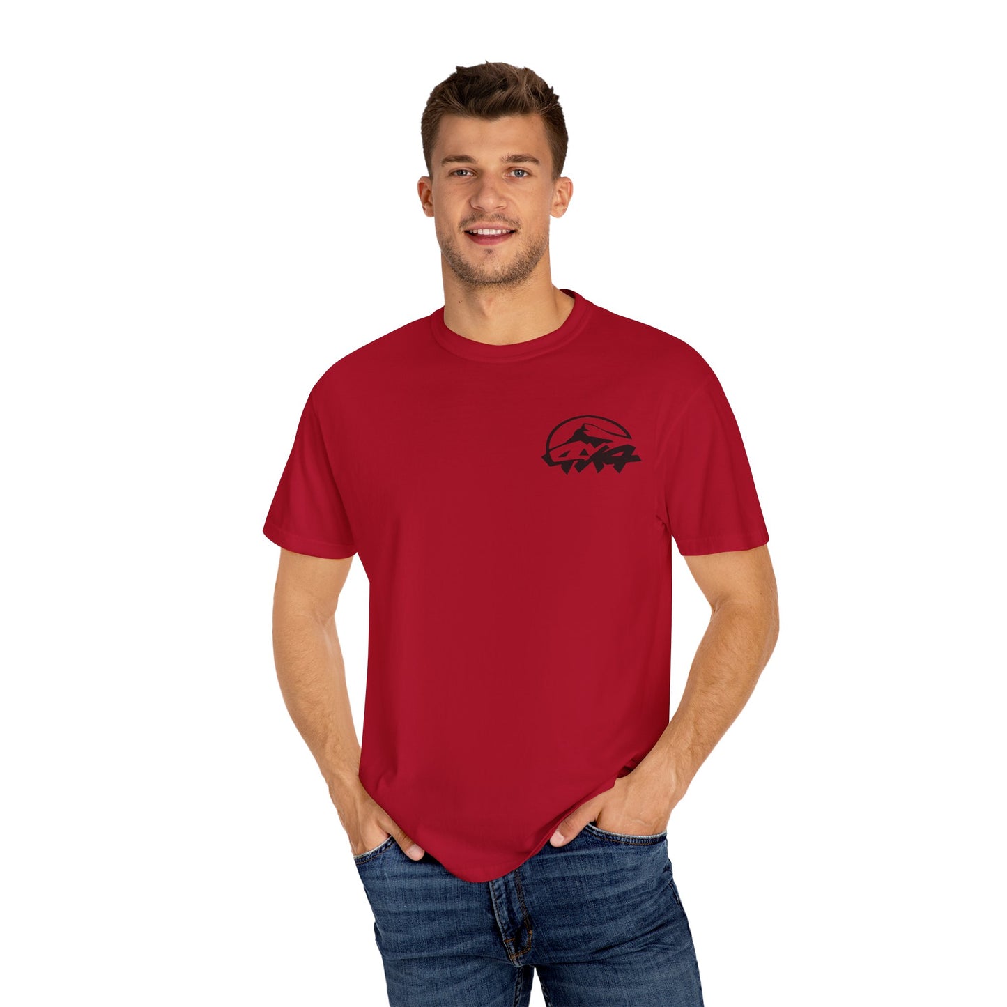 Patriotic Adventure T-Shirt – Unisex Garment-Dyed Tee for Outdoor Enthusiasts, Great for Jeep Lovers, Casual Wear, Gifts