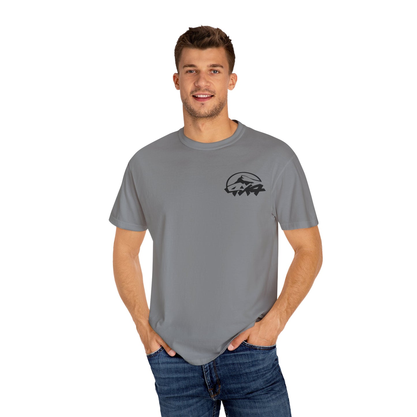 Patriotic Adventure T-Shirt – Unisex Garment-Dyed Tee for Outdoor Enthusiasts, Great for Jeep Lovers, Casual Wear, Gifts