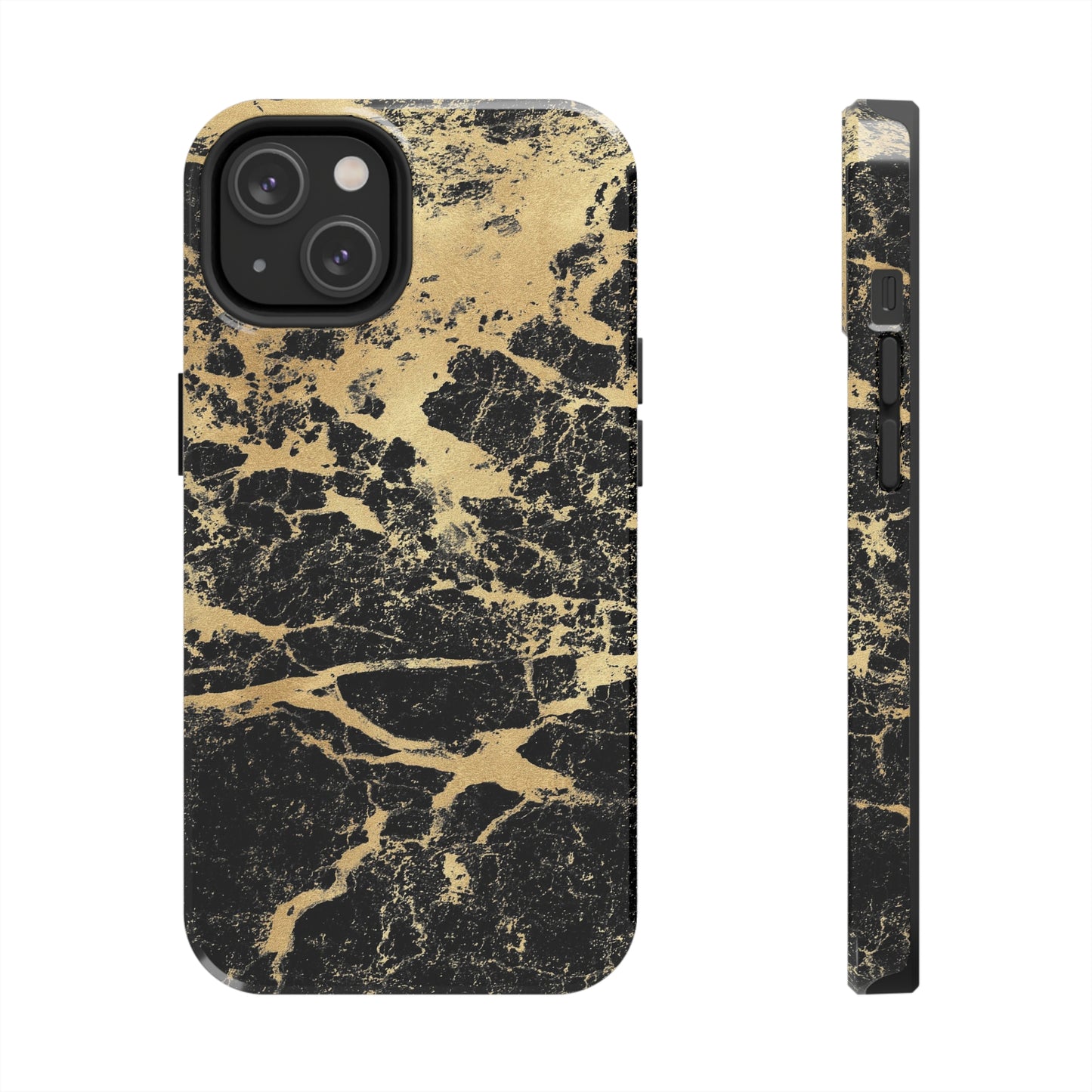 Black And Gold Marble Tough Phone Cases