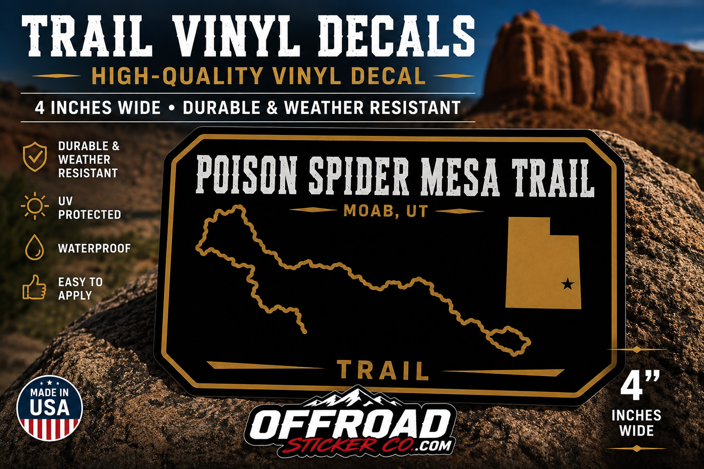 Off-Road Trail Badge Decals – Premium High-Quality Vinyl Adventure Trail Stickers