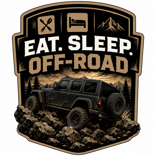 Eat. Sleep. Off-Road. Vinyl Decal | 4x4 Adventure Sticker | Off-Road Style Decal | Overlanding & Trail Riding Decal