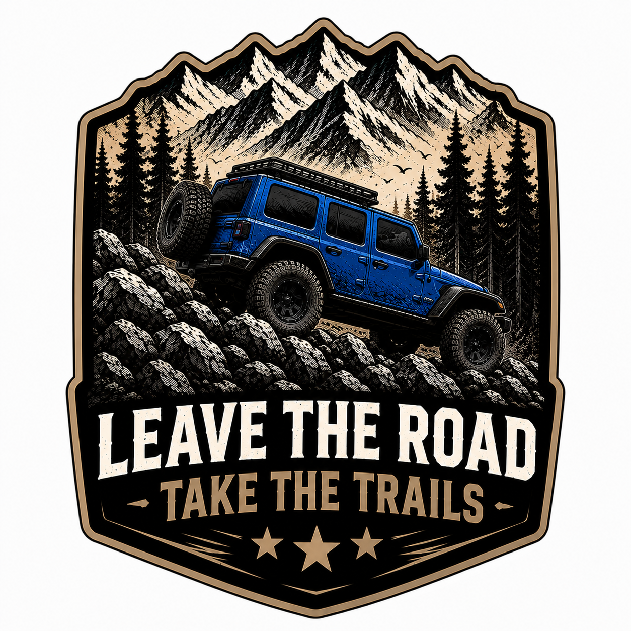 Leave the Road, Take the Trails – Off-Road Vinyl Decal | Mountain Adventure 4x4 Sticker