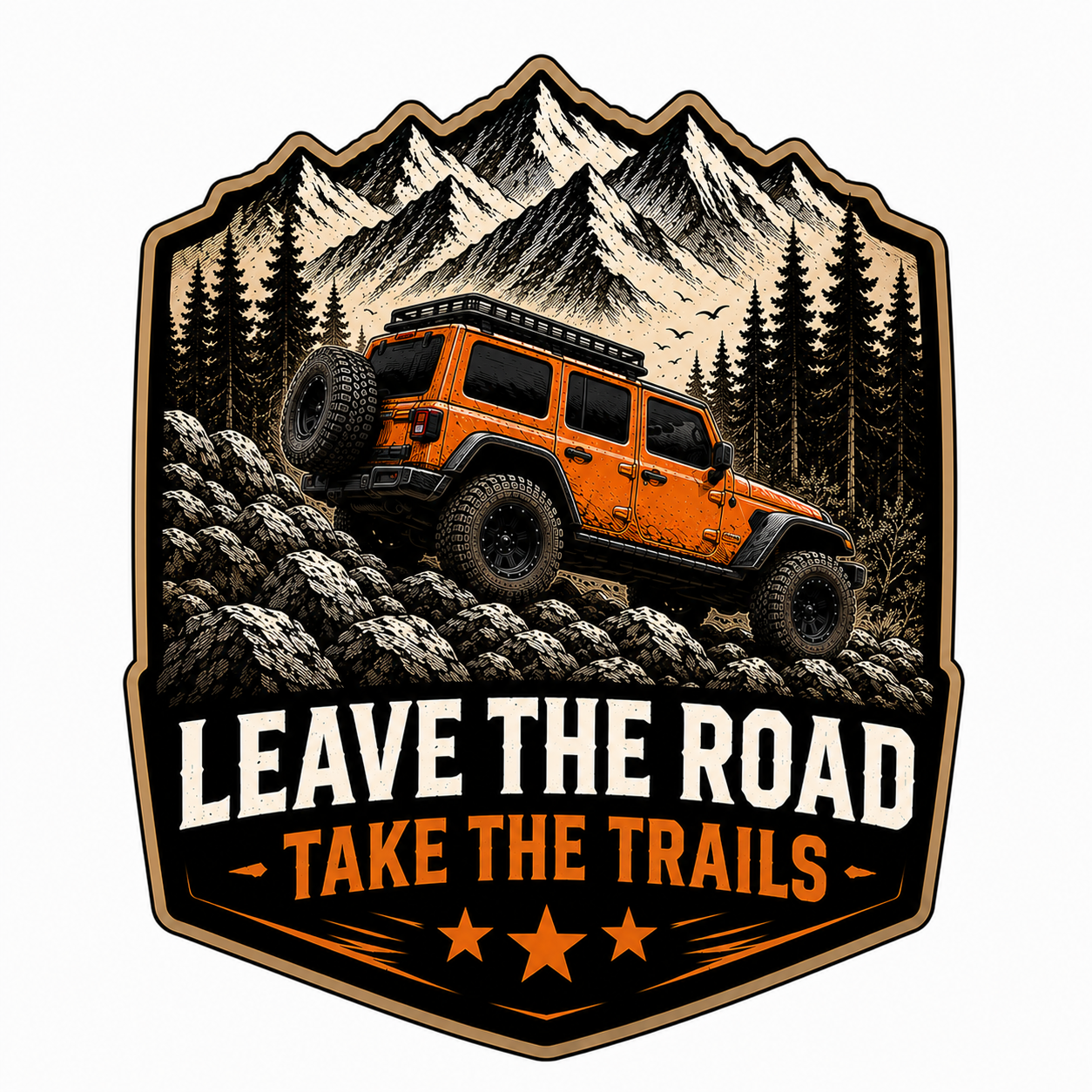Leave the Road, Take the Trails – Off-Road Vinyl Decal | Mountain Adventure 4x4 Sticker