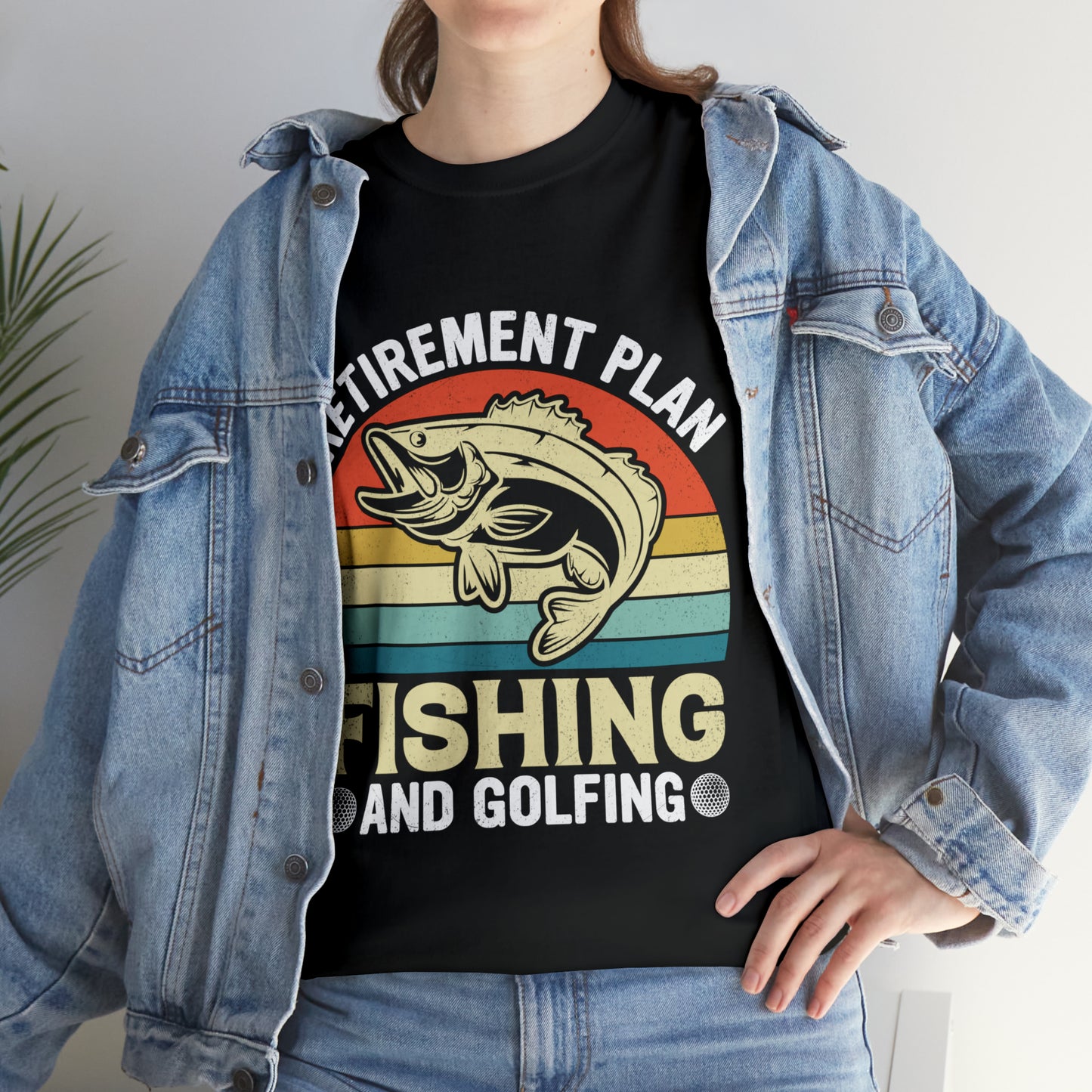 Retirement Plan Fishing Retro Tee Shirt