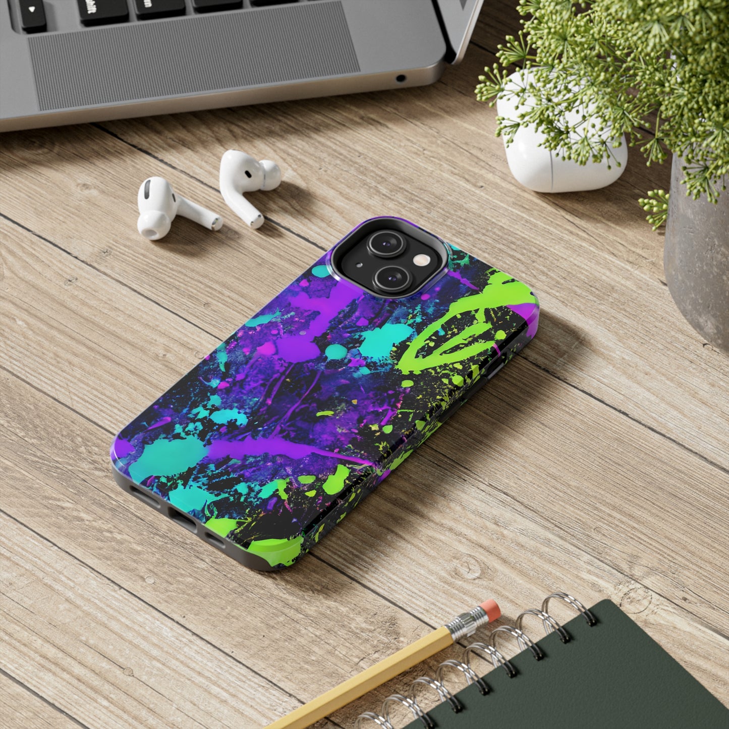 Tough Phone Cases Neon Paint