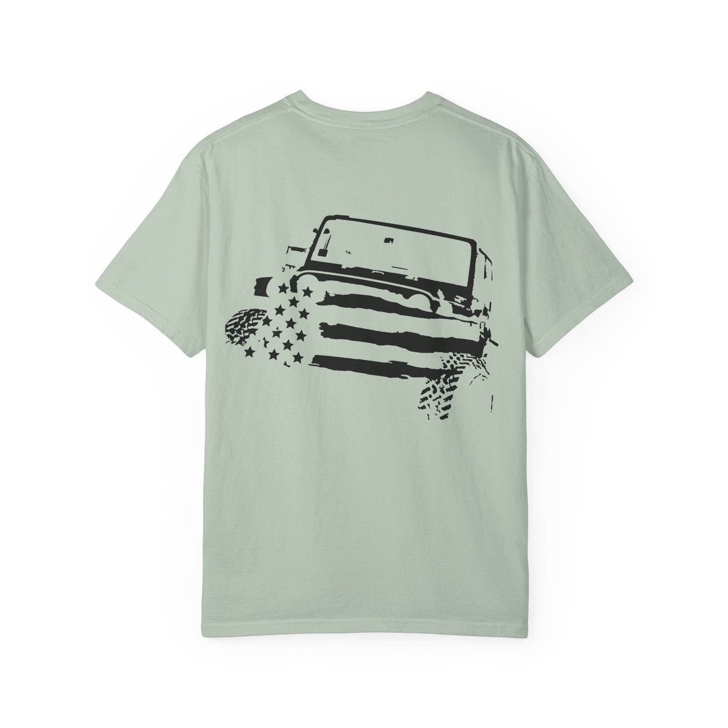 Patriotic Adventure T-Shirt – Unisex Garment-Dyed Tee for Outdoor Enthusiasts, Great for Jeep Lovers, Casual Wear, Gifts