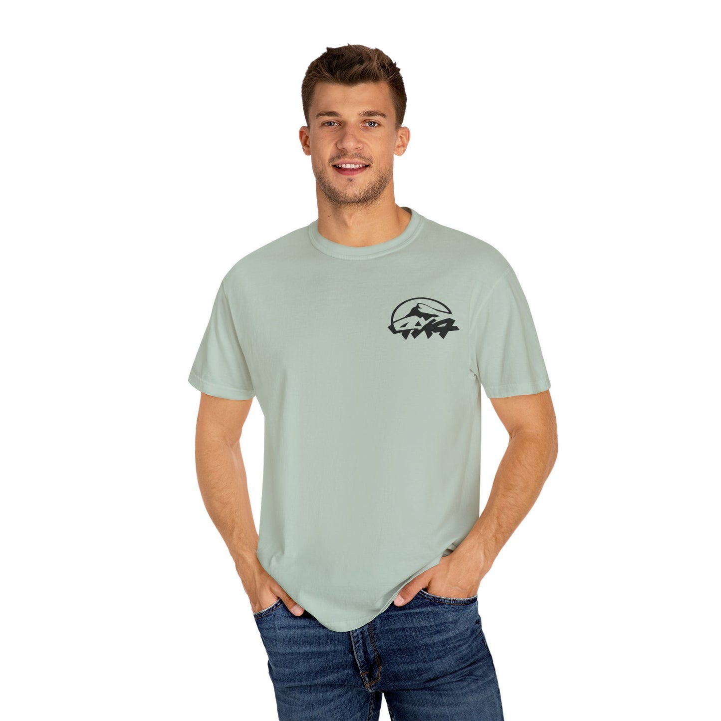 Patriotic Adventure T-Shirt – Unisex Garment-Dyed Tee for Outdoor Enthusiasts, Great for Jeep Lovers, Casual Wear, Gifts