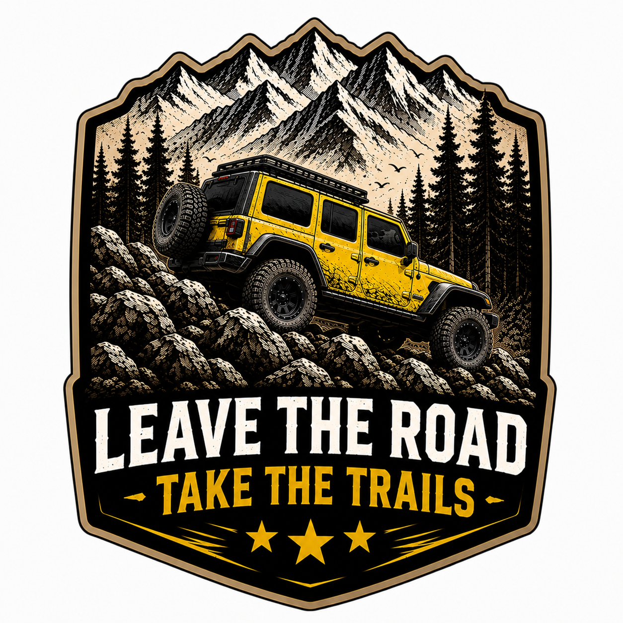 Leave the Road, Take the Trails – Off-Road Vinyl Decal | Mountain Adventure 4x4 Sticker
