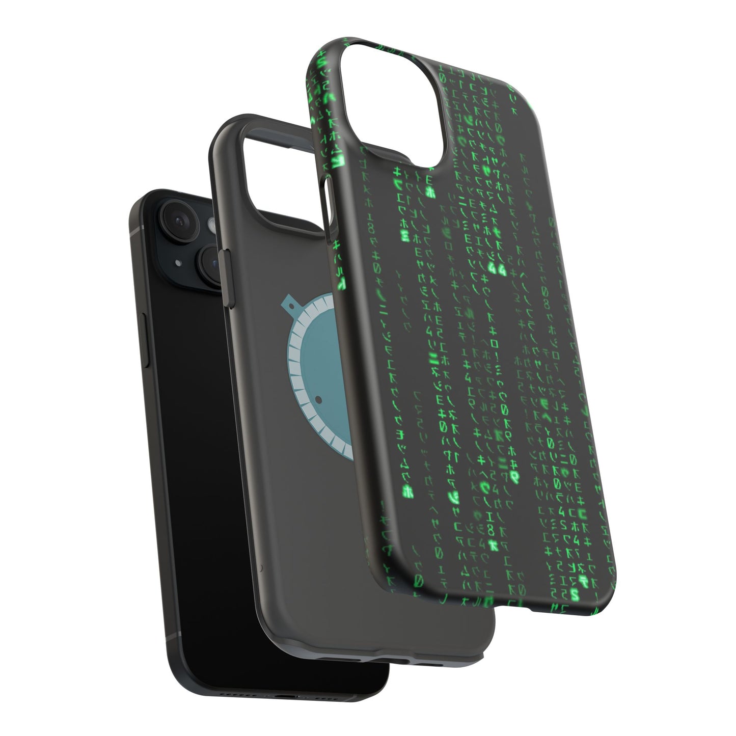 Matrix-Inspired Green Code Magnetic Tough Case, Phone Cover for Tech Lovers