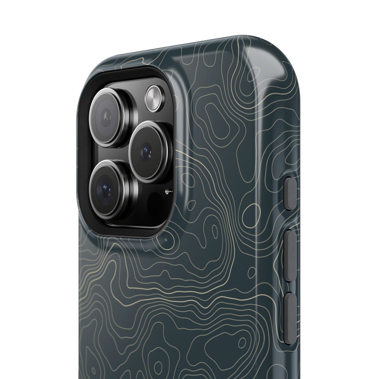 Topographic Impact-Resistant Phone Case — Rugged Green Contour Design