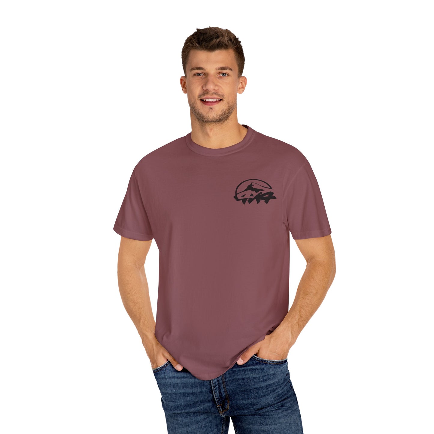 Patriotic Adventure T-Shirt – Unisex Garment-Dyed Tee for Outdoor Enthusiasts, Great for Jeep Lovers, Casual Wear, Gifts