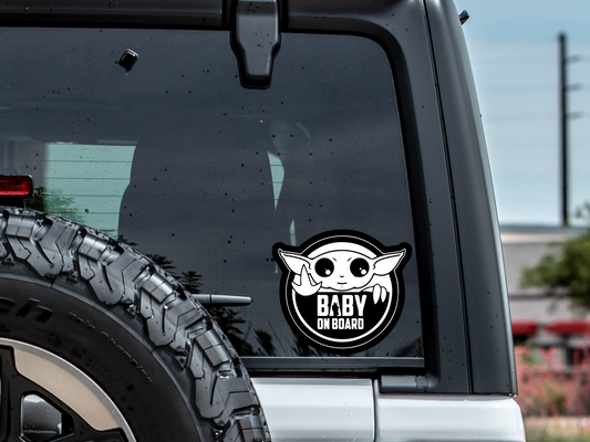 Baby On Board Decal, Baby Yoda Bumper Sticker for Cars, Baby Invitation, Cute Car Accessories, Car Decal, Bumper Sticker, decal, stickers