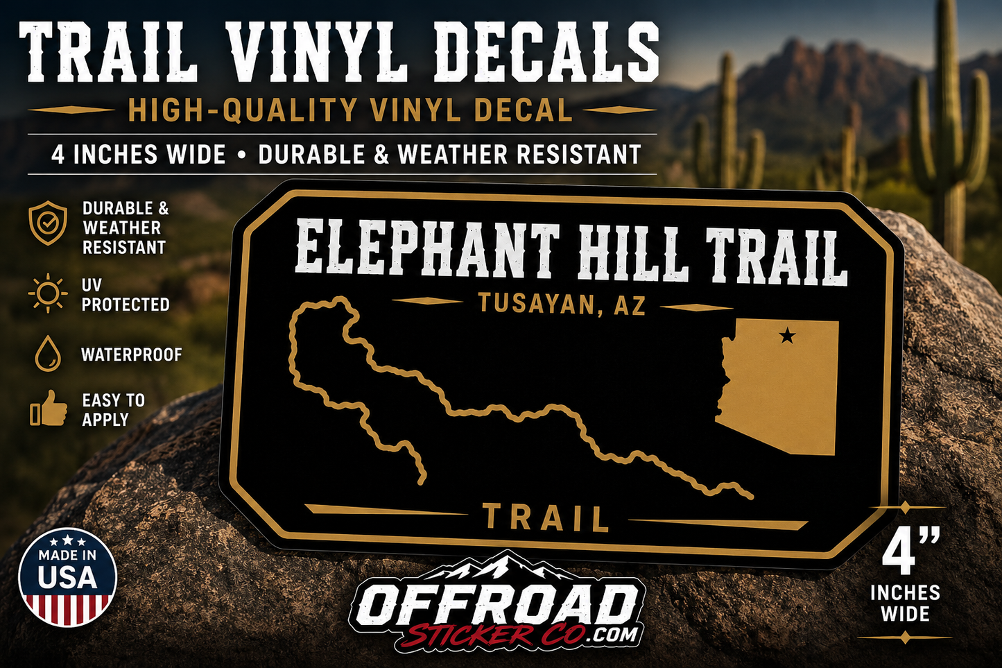 Off-Road Trail Badge Decals – Premium High-Quality Vinyl Adventure Trail Stickers