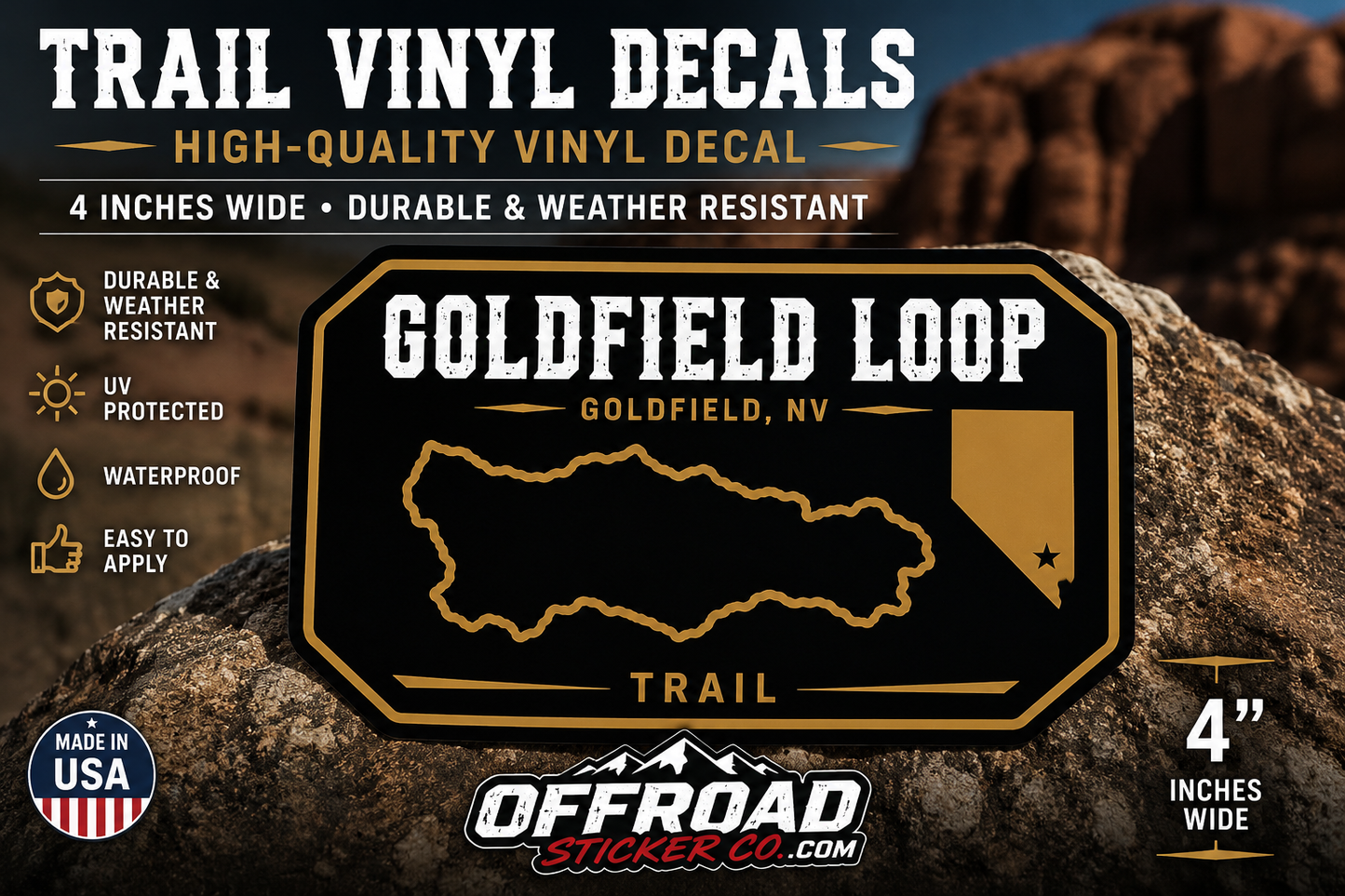 Off-Road Trail Badge Decals – Premium High-Quality Vinyl Adventure Trail Stickers
