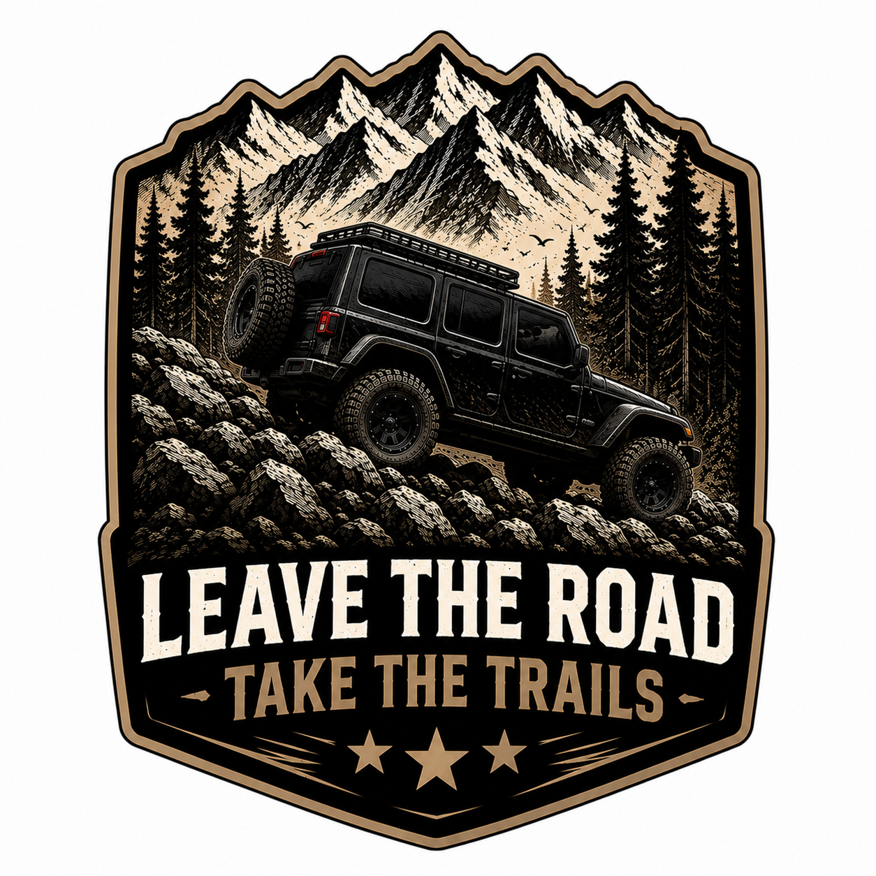 Leave the Road, Take the Trails – Off-Road Vinyl Decal | Mountain Adventure 4x4 Sticker